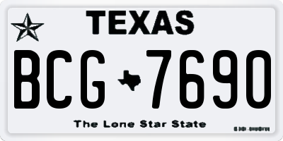 TX license plate BCG7690