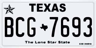 TX license plate BCG7693