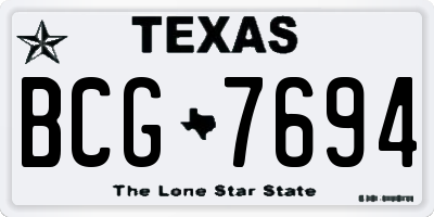 TX license plate BCG7694