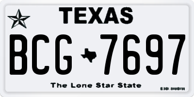 TX license plate BCG7697