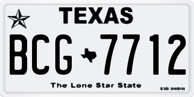 TX license plate BCG7712
