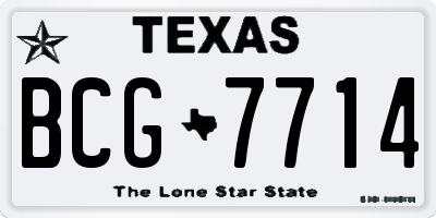 TX license plate BCG7714