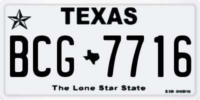 TX license plate BCG7716