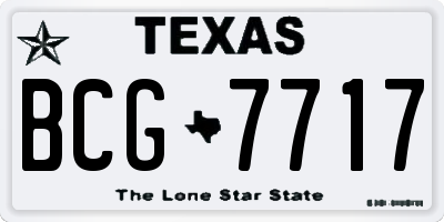 TX license plate BCG7717