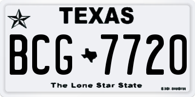 TX license plate BCG7720