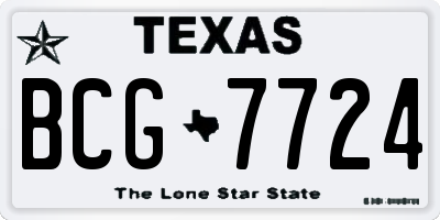 TX license plate BCG7724