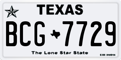 TX license plate BCG7729