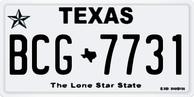 TX license plate BCG7731