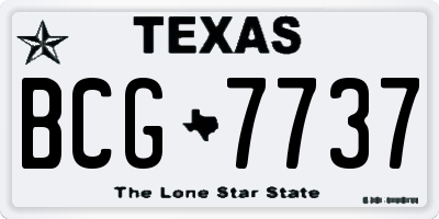 TX license plate BCG7737