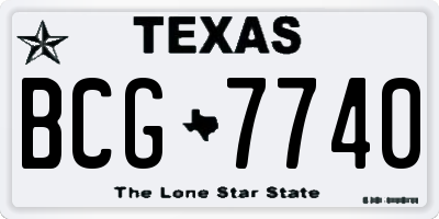 TX license plate BCG7740