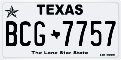 TX license plate BCG7757