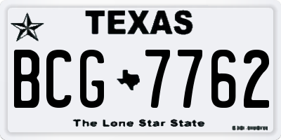 TX license plate BCG7762
