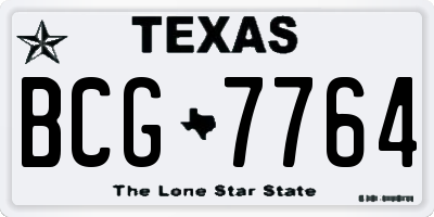 TX license plate BCG7764