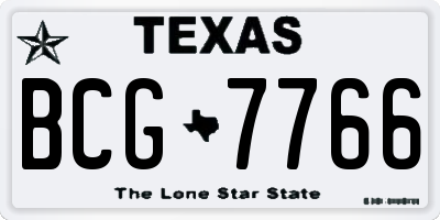 TX license plate BCG7766