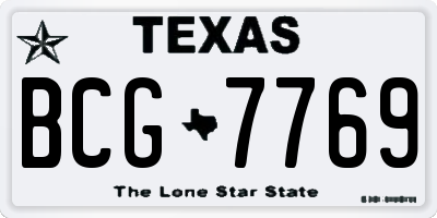 TX license plate BCG7769