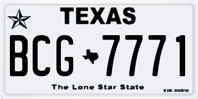 TX license plate BCG7771