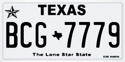 TX license plate BCG7779