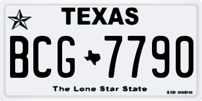 TX license plate BCG7790