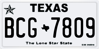 TX license plate BCG7809