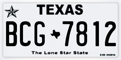 TX license plate BCG7812