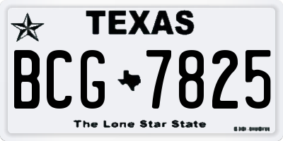 TX license plate BCG7825