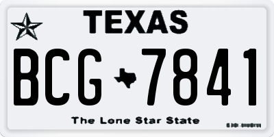 TX license plate BCG7841