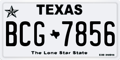 TX license plate BCG7856