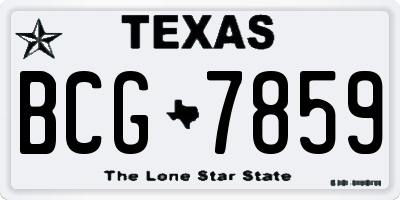 TX license plate BCG7859