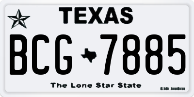 TX license plate BCG7885