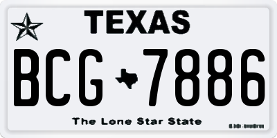 TX license plate BCG7886