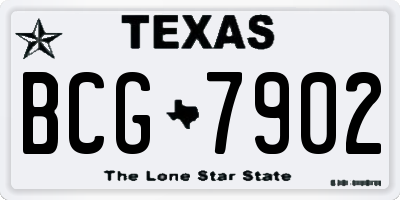TX license plate BCG7902