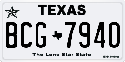 TX license plate BCG7940