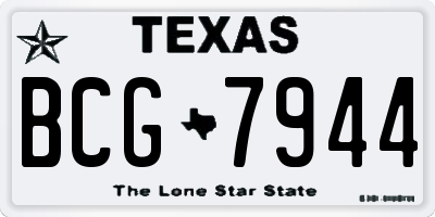 TX license plate BCG7944