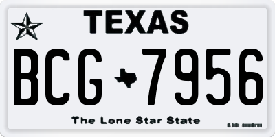 TX license plate BCG7956