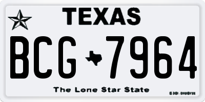 TX license plate BCG7964