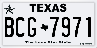 TX license plate BCG7971