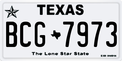 TX license plate BCG7973