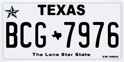 TX license plate BCG7976