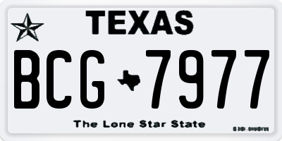 TX license plate BCG7977