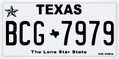 TX license plate BCG7979