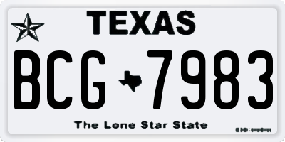 TX license plate BCG7983