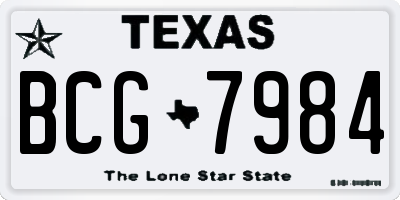 TX license plate BCG7984