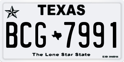 TX license plate BCG7991