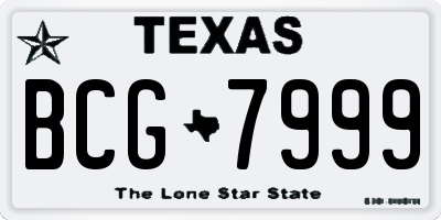 TX license plate BCG7999