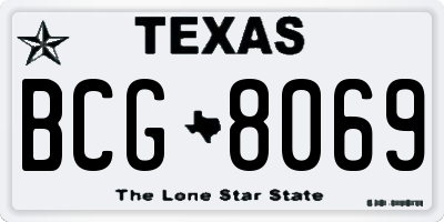 TX license plate BCG8069