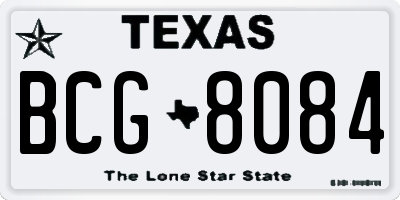 TX license plate BCG8084