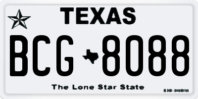 TX license plate BCG8088