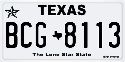 TX license plate BCG8113