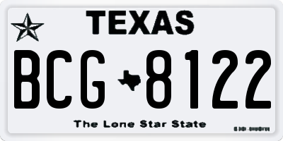 TX license plate BCG8122
