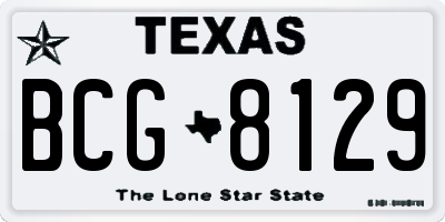 TX license plate BCG8129